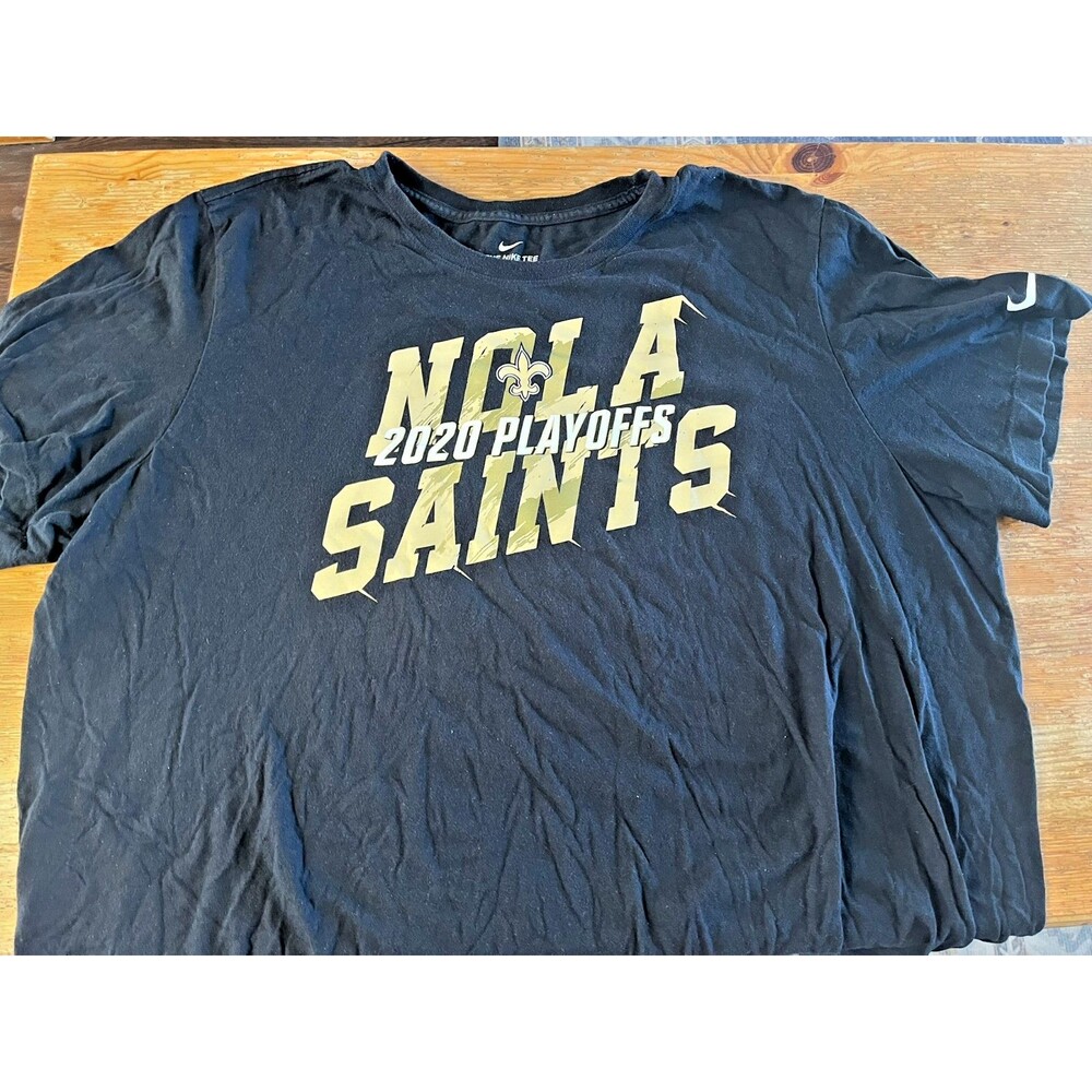 New Orleans Saints T-Shirt Nike 2020 Playoffs 2XL NOLA NFL Football Black